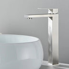 Torneira Para Banheiro Monocomando Misturador Modelo Fluence - Níquel Escovado Alto