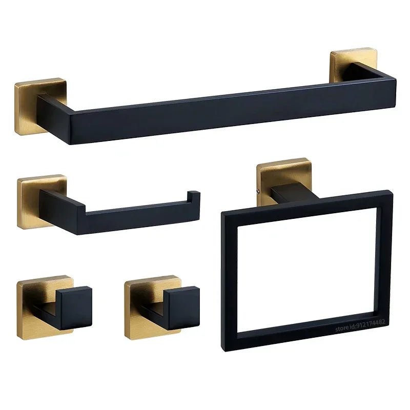 Kit Acessórios Para Banheiro Moderno Inox Com Ventosa 5 Peças - foto principal