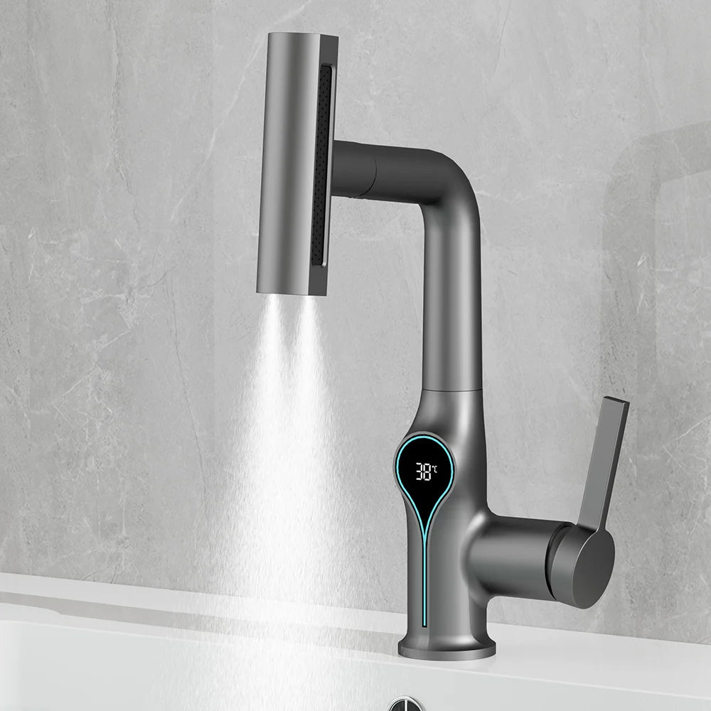 Torneira Para Banheiro Monocomando Misturador Cascata Com Display Digital Royal Clear - imagem do produto 8