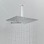 Chuveiro De Teto Quadrado Ultrafino Aço Inoxidável - Cromado - 20cm