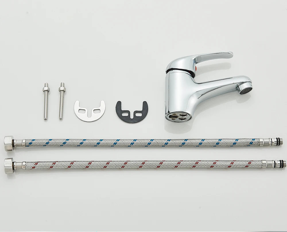 Kit completo de instalação torneira Royal Signature com mangueiras conexões parafusos e torneira cromada