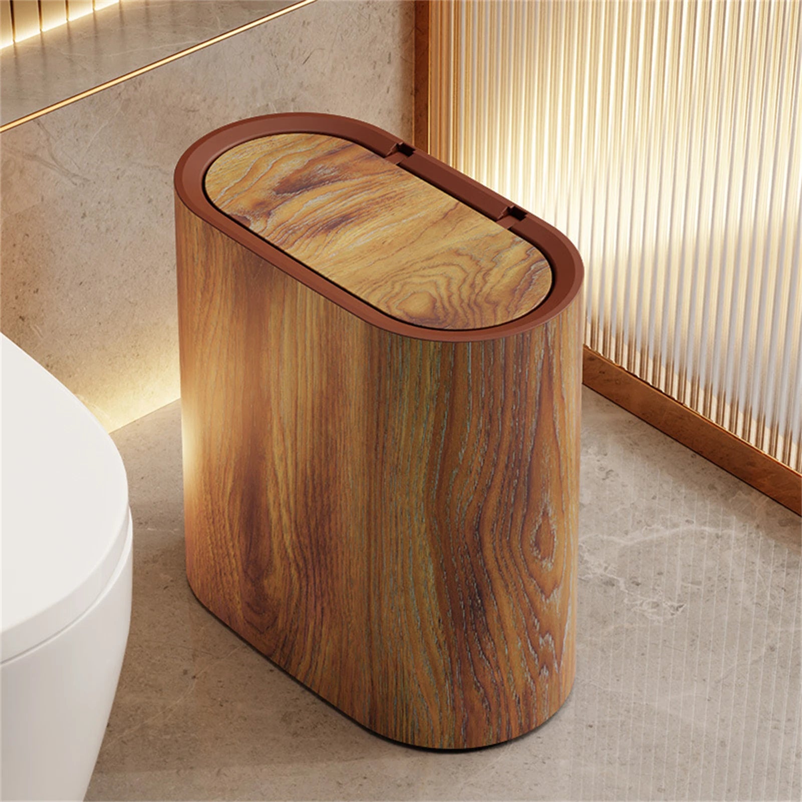 Lixeira Para Banheiro Lavabo Estilo Nórdico - Amadeirado