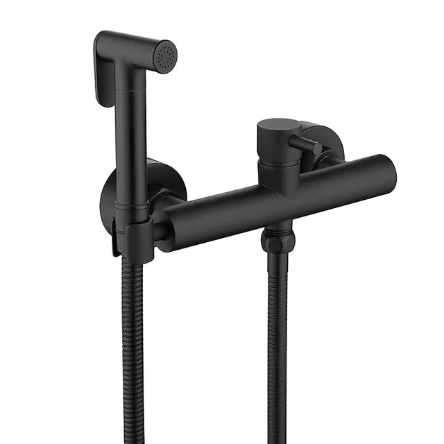 Ducha Higiênica Para Banheiro Com Misturador Água Quente e Fria Aço Inox 304 Royal Neo - Preto