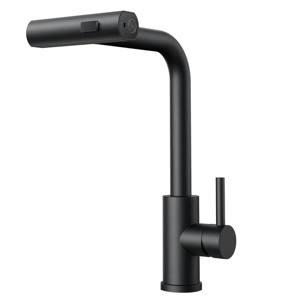Torneira Para Cozinha Monocomando Pulverizador Cascata Rotativa com Ducha Extensível Rotativa - Torneira Para