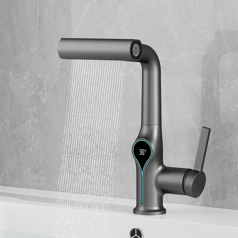 Torneira Para Banheiro Monocomando Misturador Cascata Com Display Digital Royal Clear - imagem do produto 6