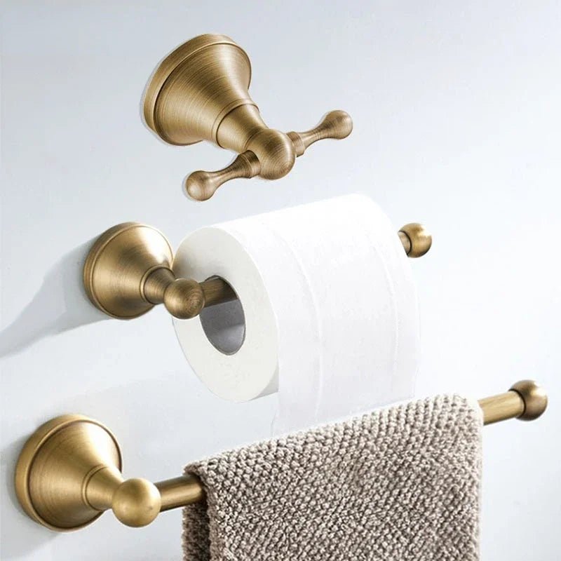 Porta Toalha Dourado Toalheiro Para Banheiro - Kit Completo