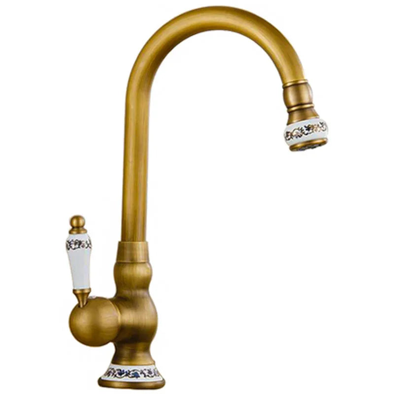 Torneira Para Banheiro Monocomando Estilo Vintage - Dourado Escovado