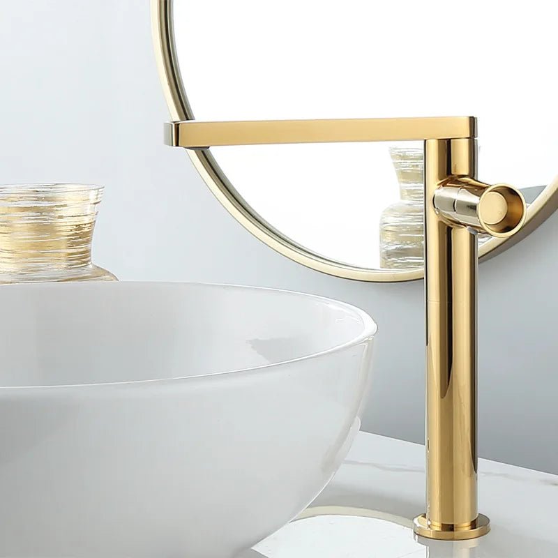 Torneira Para Banheiro Monocomando Misturador Design Premium Royal Aurora - Torneira Para Banheiro Dourado Bica Alta