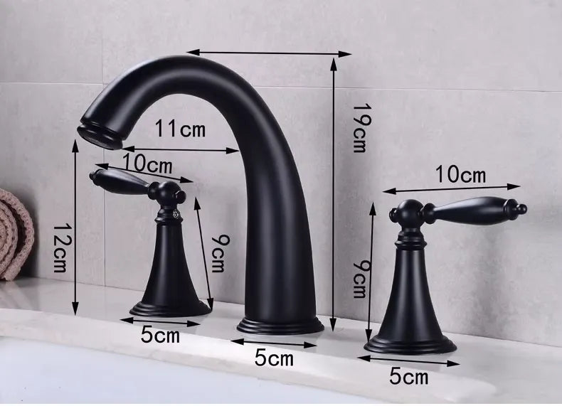 Torneira Para Banheiro Alça Dupla Modelo Vintage Água Quente e Fria - imagem do produto 2
