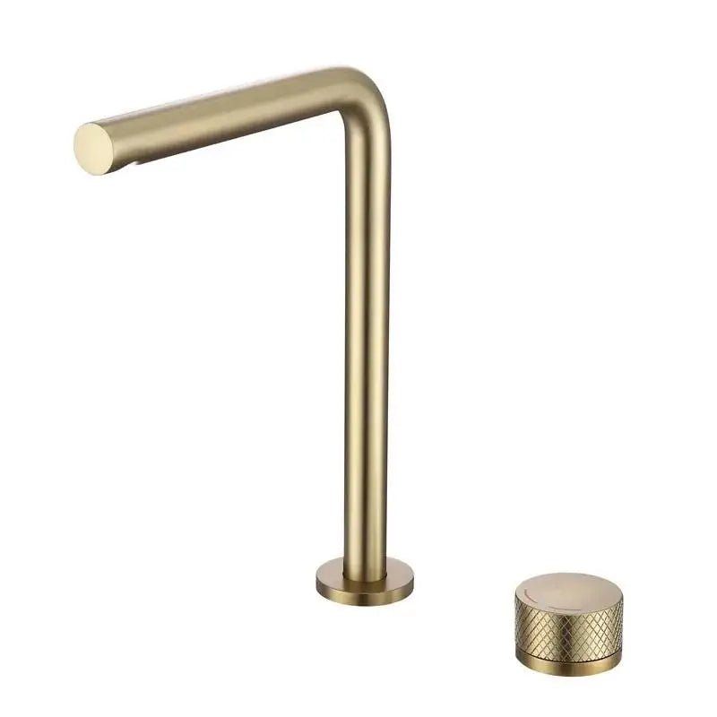 Torneira Para Banheiro Monocomando Royal Ares - Dourado Escovado Alto