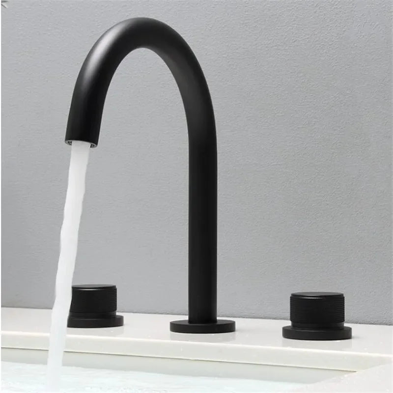 Torneira Para Banheiro Duplo Comando Misturador Royal Chiara - Preto