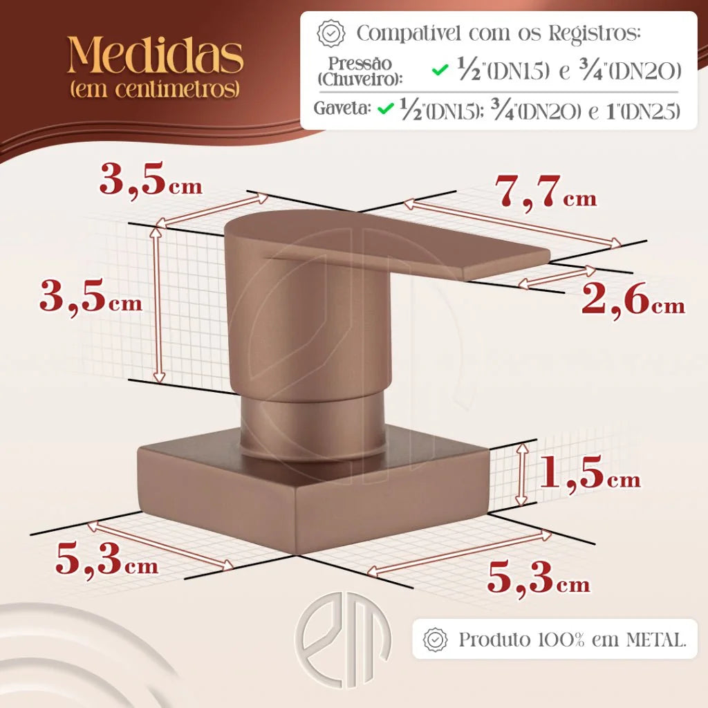 Acabamento Para Registro Quadrado Alavanca Corten Chuveiro Banheiro Padrão Deca - imagem do produto 5