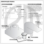 Acabamento Para Registro Quadrado Alavanca Corten Chuveiro Banheiro Padrão Deca - imagem do produto 7