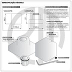 Acabamento Quadrado Registro Dourado Fosco Metal Padrão Deca - imagem do produto 5