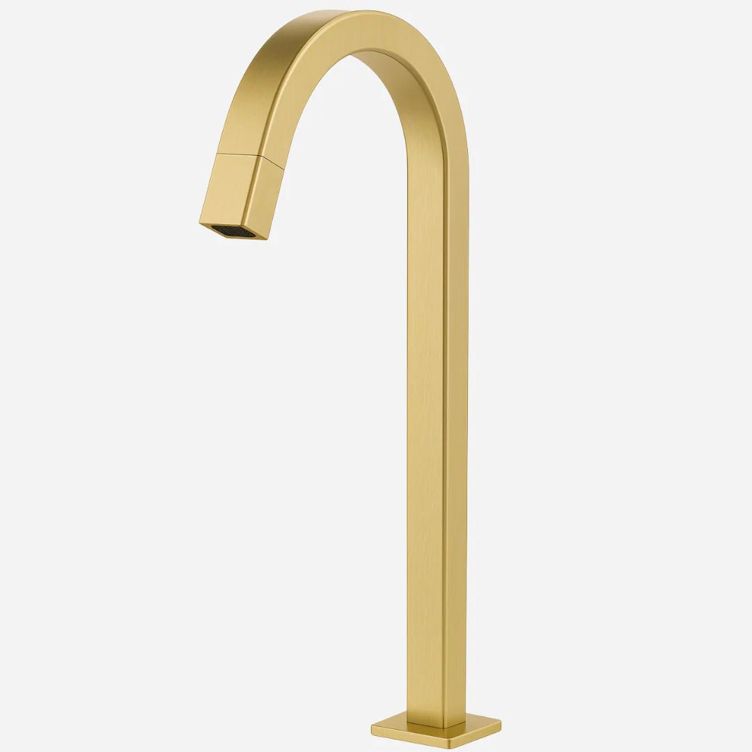 Torneira Para Banheiro Monocomando Bica Alta Elegance - Dourado Escovado