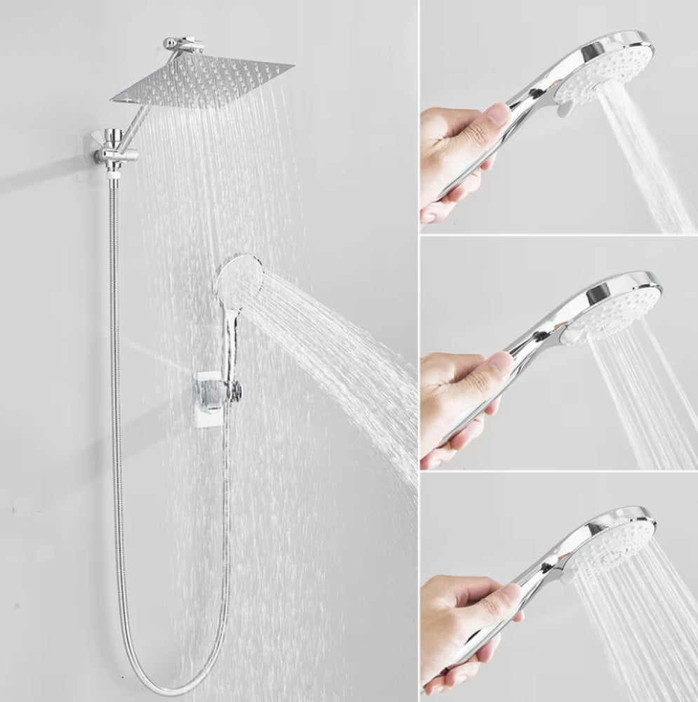 Chuveiro Para Banheiro e Ducha Manual De Parede 25x25cm Inox Cromado - imagem do produto 6