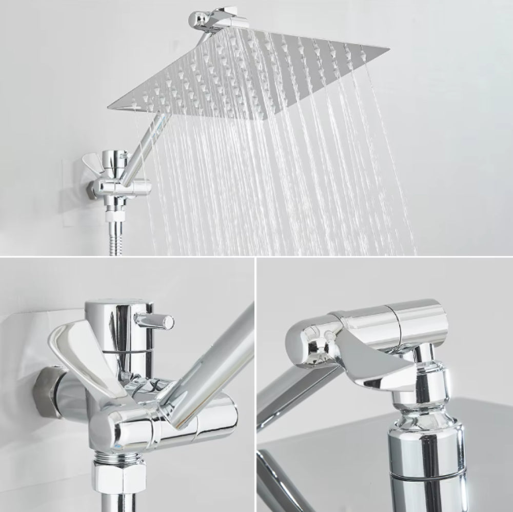 Chuveiro Para Banheiro e Ducha Manual De Parede 25x25cm Inox Cromado - imagem do produto 5