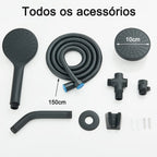Chuveiro Para Banheiro 10cm com Desviador e Ducha +150cm Mangueira Kit Completo - imagem do produto 4