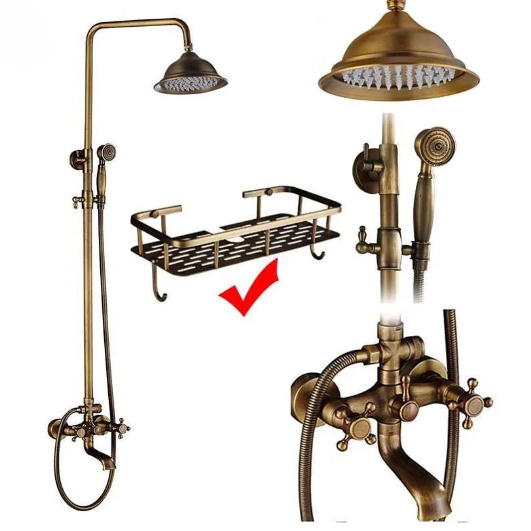 Chuveiro Para Banheiro Com Ducha e Desviador Conjunto Completo Modelo Vintage - Tipo 1