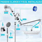 Chuveiro Para Banheiro e Ducha Manual De Parede 25x25cm Inox Cromado - imagem do produto 3