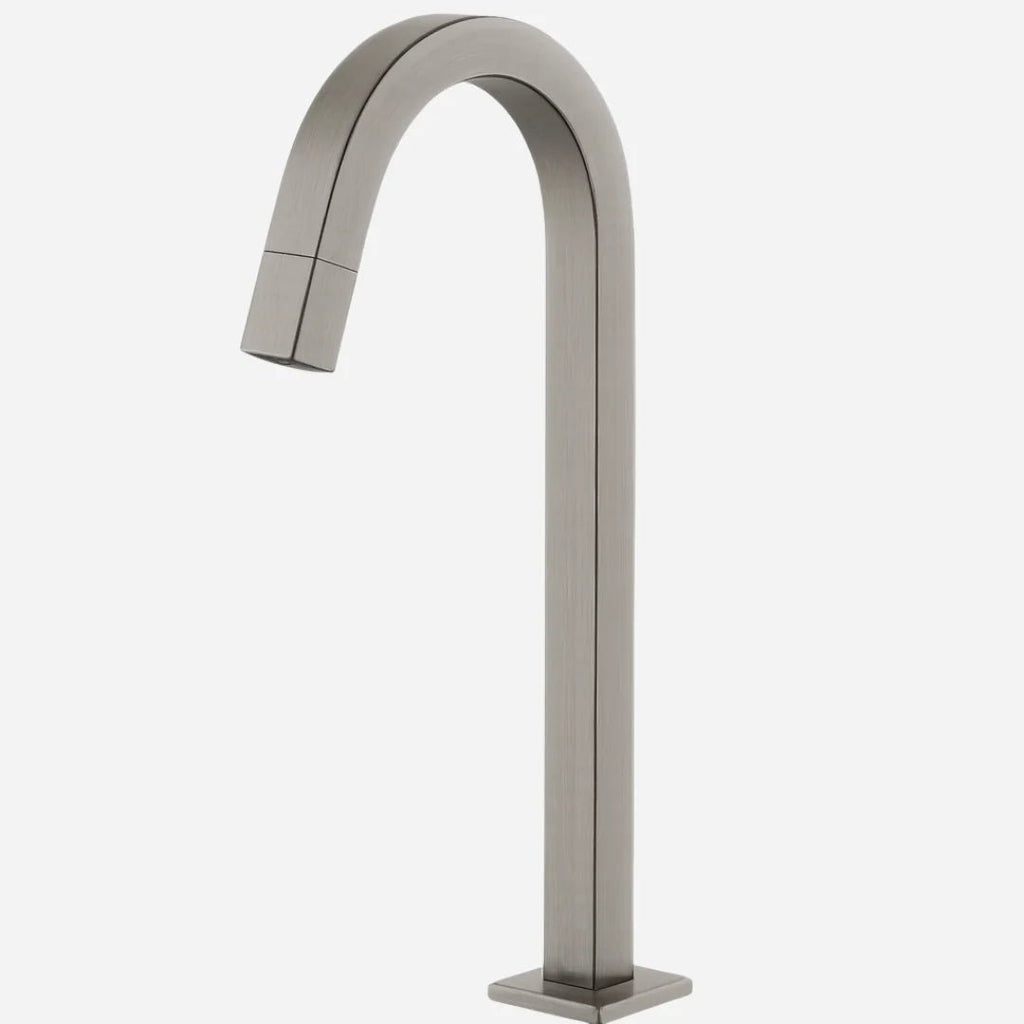 Torneira Para Banheiro Monocomando Bica Alta Elegance - Aço Escovado