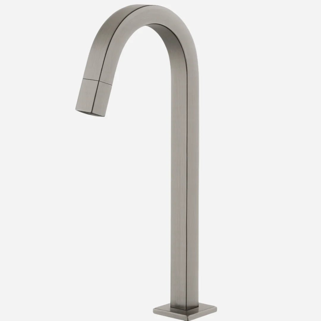 Torneira Para Banheiro Monocomando Bica Alta Elegance - Aço Escovado