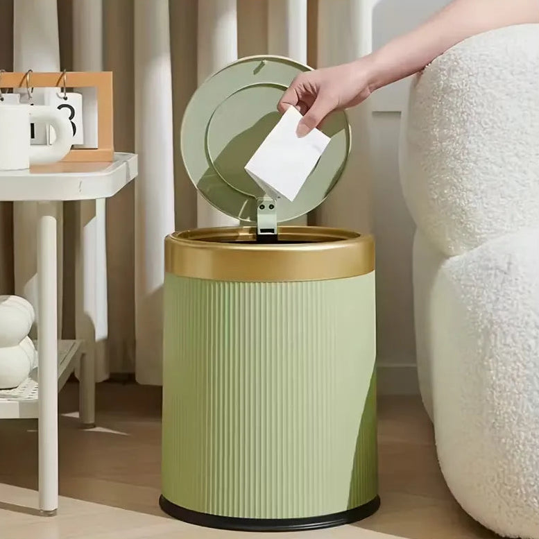 Lixeira Para Banheiro Moderna Redonda 12 Litros - Verde 12L