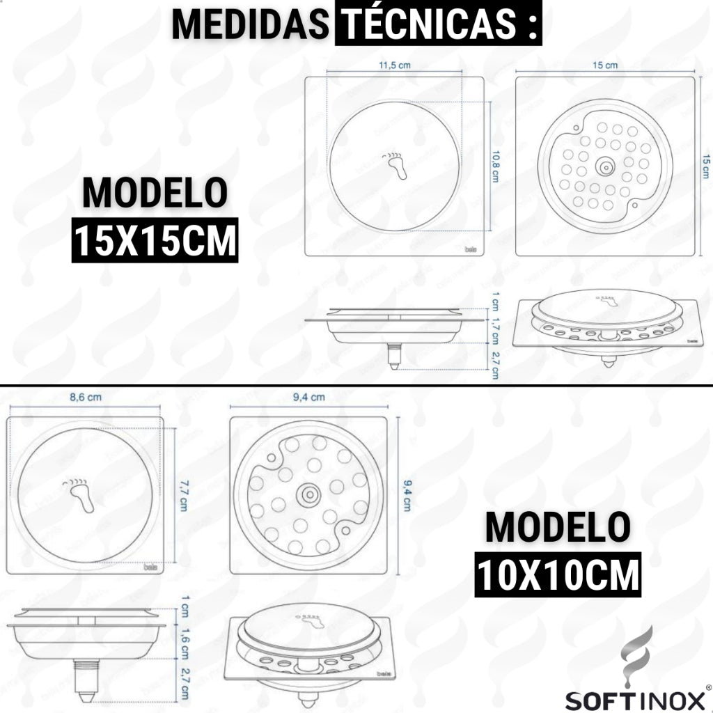 ralo inteligente 15x15, ralo inteligente, ralo de click, ralo de banheiro inteligente, ralo click preto, ralo click 15x15, ralo click 10x10, ralo click, ralo 10x10 inox,