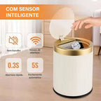 Lixeira Para Banheiro Moderna Redonda 12 Litros - imagem do produto 3