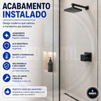 Kit 2 Acabamentos Quadrado De Metal Para Registro Pressão Gaveta Deca Docol Acabamento Preto Fosco - Torneiras Royal 5