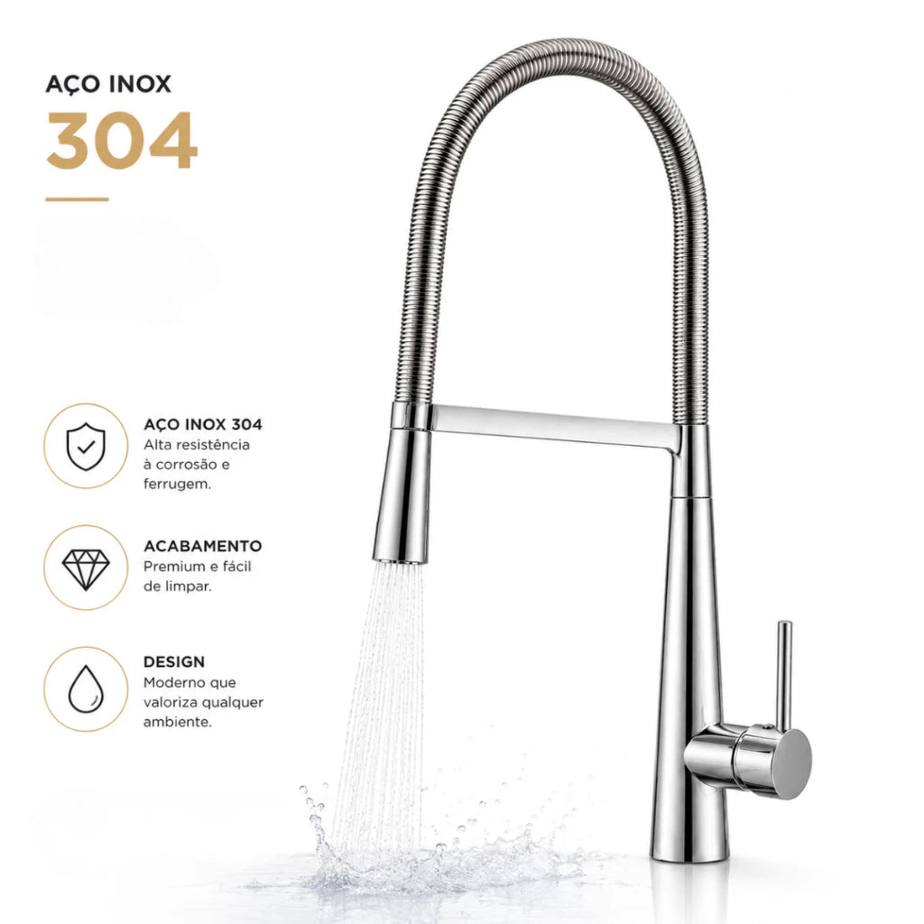 Torneira Para Cozinha Monocomando Pull-Out Royal Valence - Torneiras Royal 3