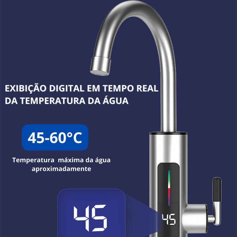 Torneira Elétrica Para Cozinha Banheiro Com Visor de Temperatura Regulagem e Giratória 360° - imagem do produto 2
