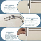 Torneira Para Cozinha Monocomando Pulverizador Cascata Rotativa com Ducha Extensível Rotativa - imagem do produto 6