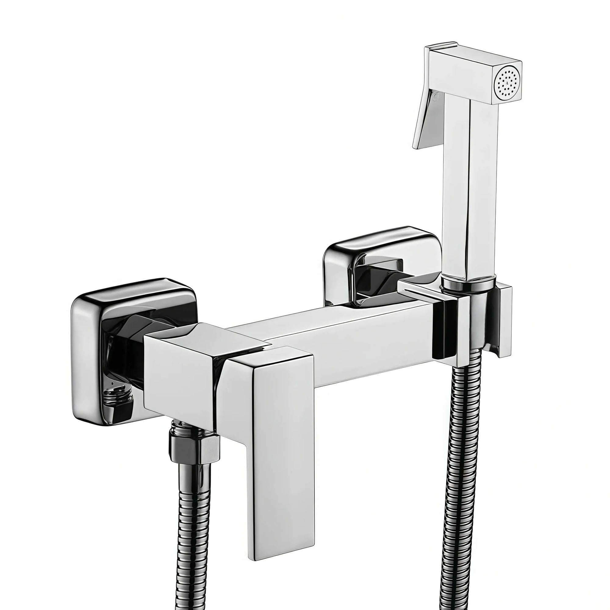Ducha Higiênica Para Banheiro 100% Metal Com Suporte Acoplado Royal Square - Cromado