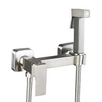 Ducha Higiênica Para Banheiro 100% Metal Com Suporte Acoplado Royal Square - Níquel Escovado