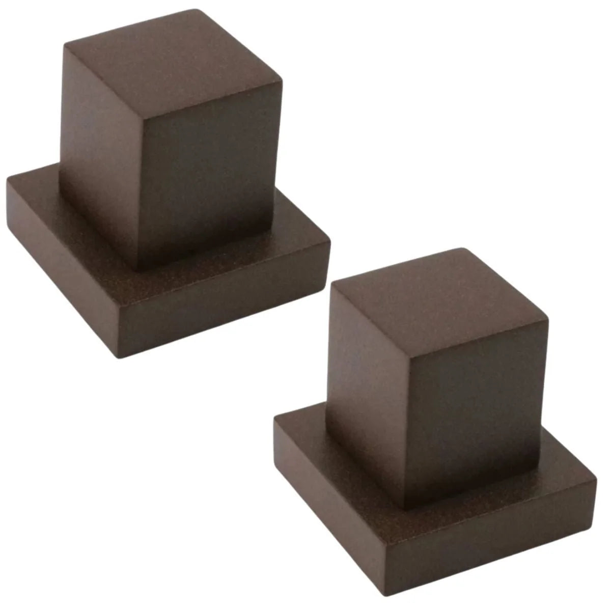 Kit 2 Acabamento Quadrado Aço Corten Marrom Registro Padrão Deca Metal - foto principal