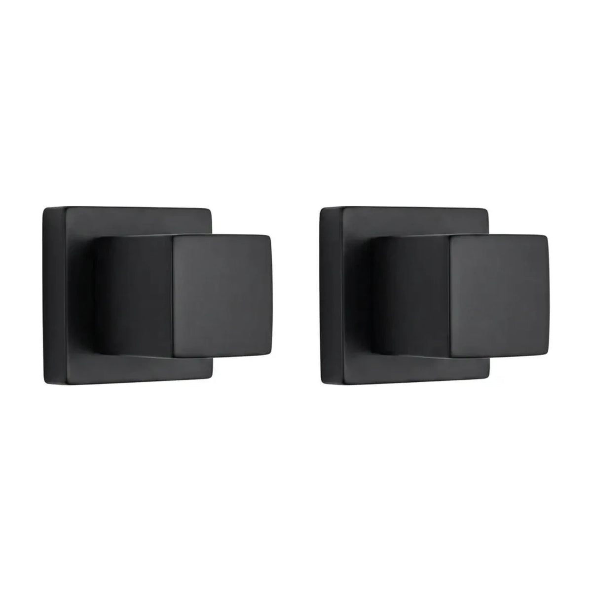 Kit com dois acabamentos quadrados preto fosco para registro, foto de catálogo em fundo branco