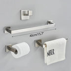 Kit Acessórios Metais Para Banheiro Inox - KIt Completo 4 Peças