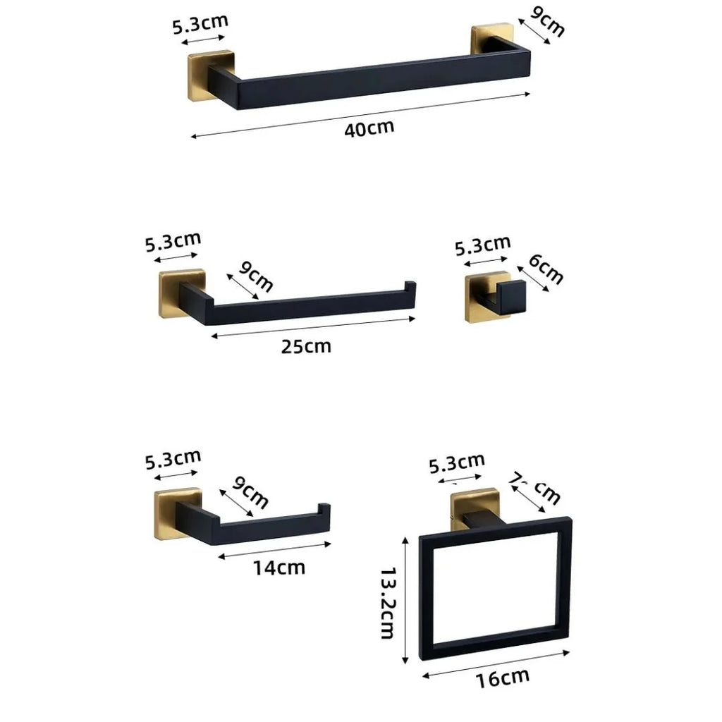 Kit Acessórios Para Banheiro Moderno Inox Com Ventosa 5 Peças - imagem do produto 2