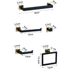 Kit Acessórios Para Banheiro Moderno Inox Com Ventosa 5 Peças - imagem do produto 2