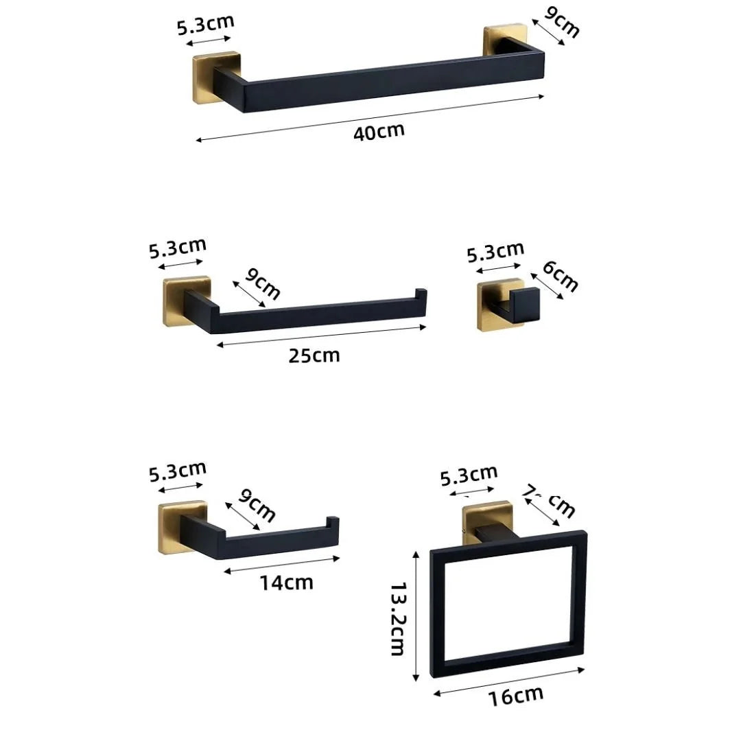 Kit Acessórios Para Banheiro Moderno Inox Com Ventosa 5 Peças - imagem do produto 2