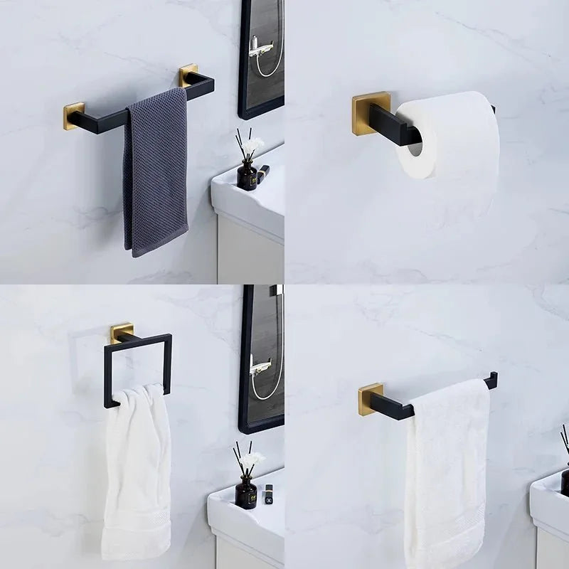 Kit Acessórios Para Banheiro Moderno Inox Com Ventosa 5 Peças - imagem do produto 3
