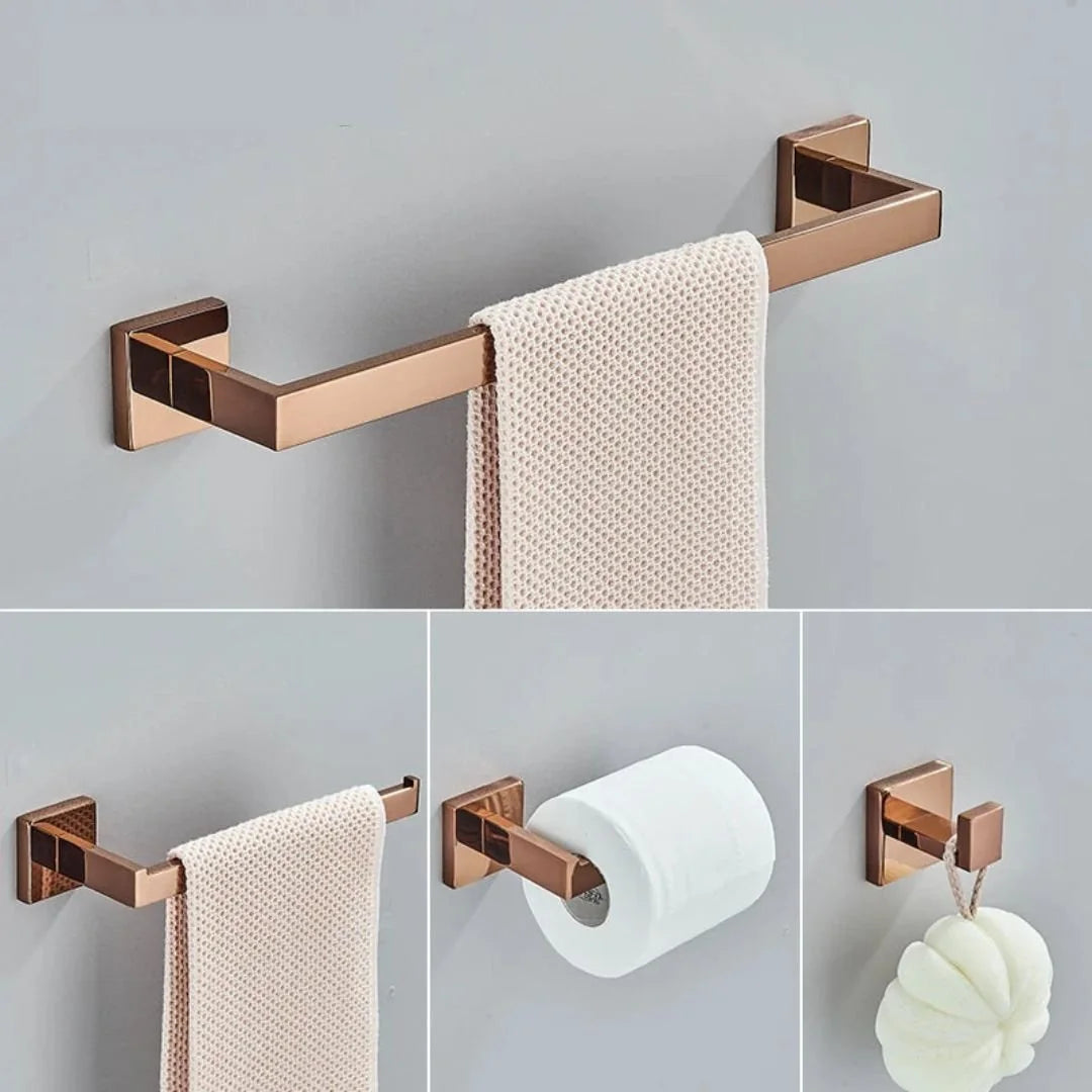 Kit Acessórios Para Banheiro Rose Moderno Inox - imagem do produto 3