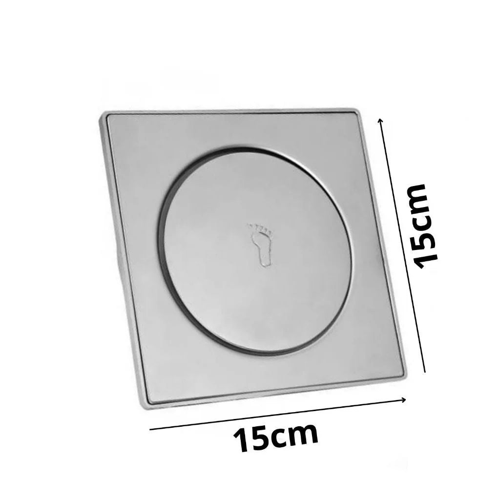 Kit Ralo Inteligente Click Inox Banheiro Lavabo Veda Cheiro Inox 201 - 15x15 cm
