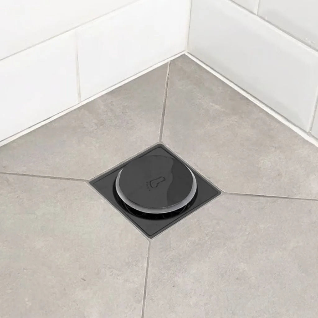 Kit Ralo Inteligente Click Quadrado Preto Inox Banheiro Lavabo Veda Cheiro Inox 201 - imagem do produto 3