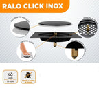 Kit Ralo Inteligente Click Quadrado Preto Inox Banheiro Lavabo Veda Cheiro Inox 201 - imagem do produto 4