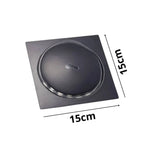 Kit Ralo Inteligente Click Quadrado Preto Inox Banheiro Lavabo Veda Cheiro Inox 201 - 15x15 cm