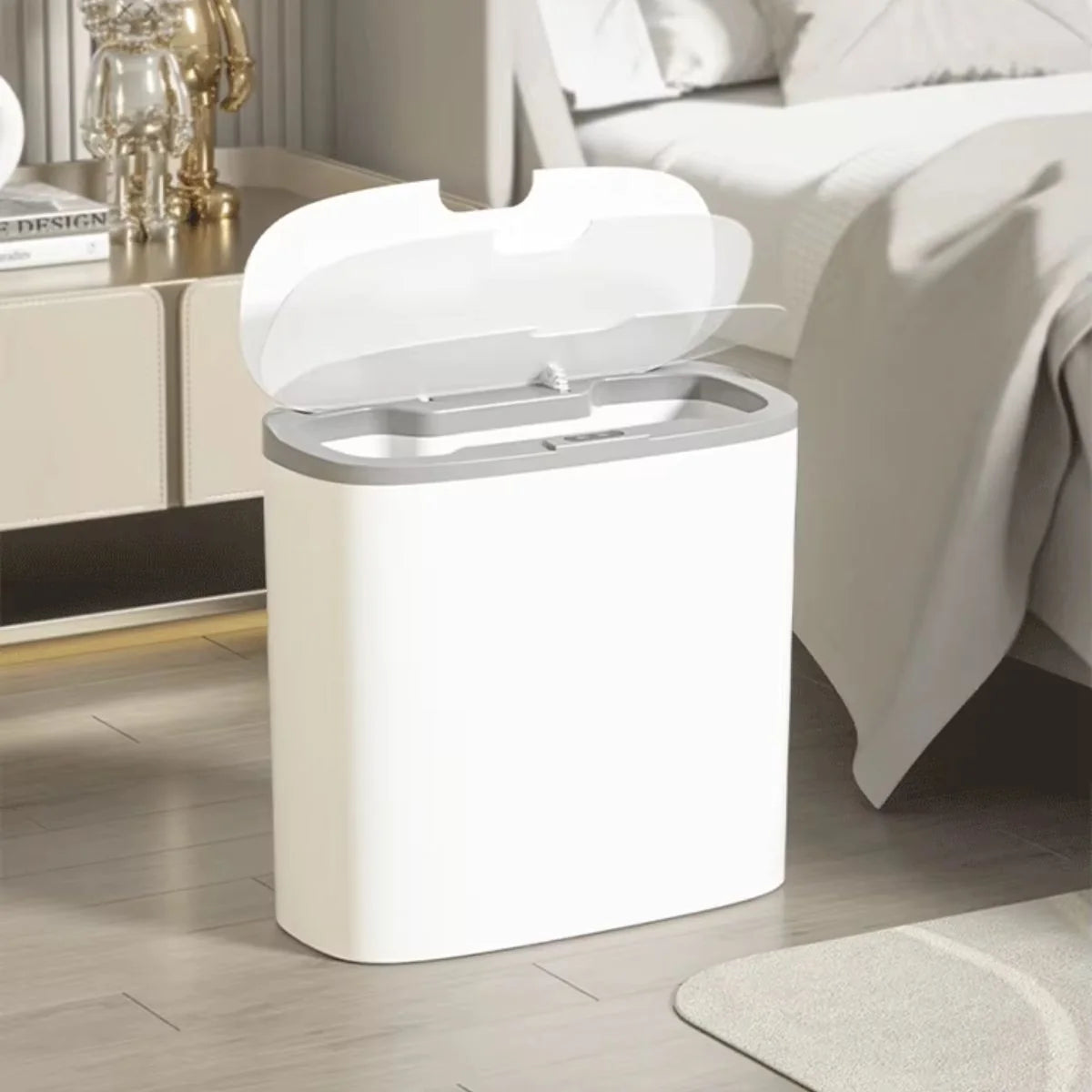 Lixeira Automática Para Banheiro Com Sensor - Cinza Recarregável