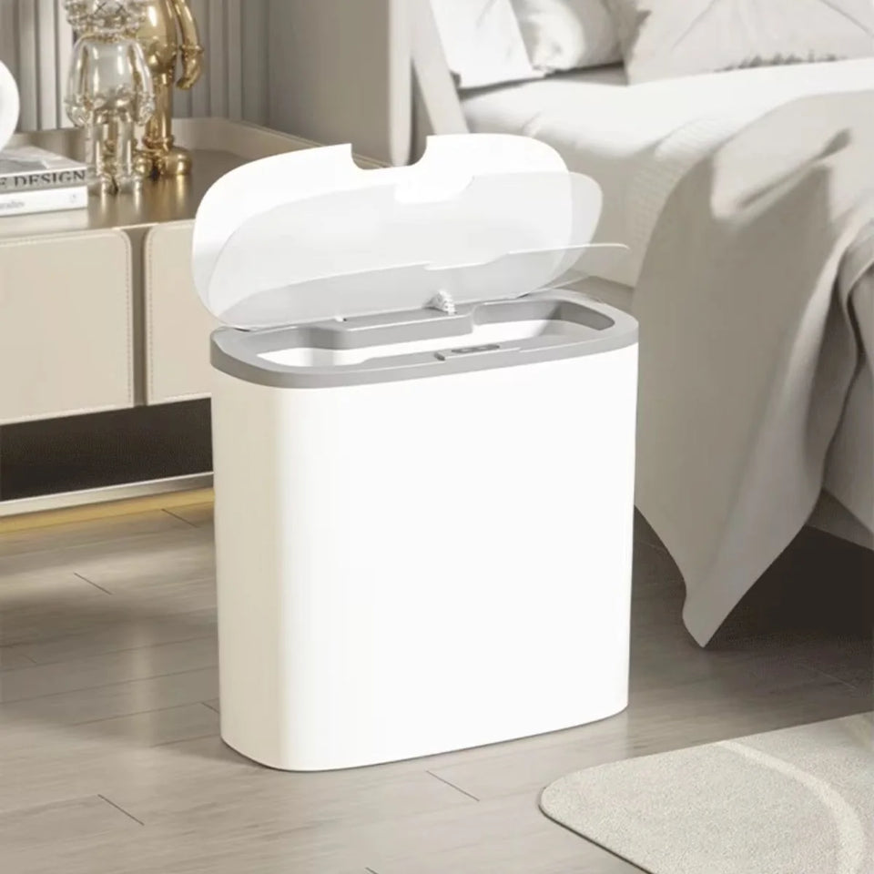 Lixeira Automática Para Banheiro Com Sensor - Cinza Recarregável