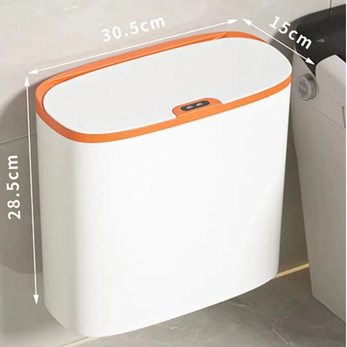 Lixeira Automática Para Banheiro Com Sensor - Laranja Recarregável